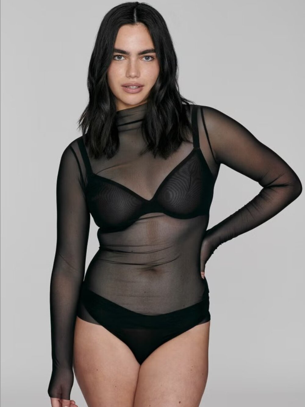 CUUP: The Mockneck Top - Mesh, Size L